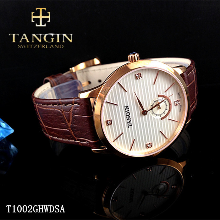 天珺tangin瑞士超薄情侣石英表