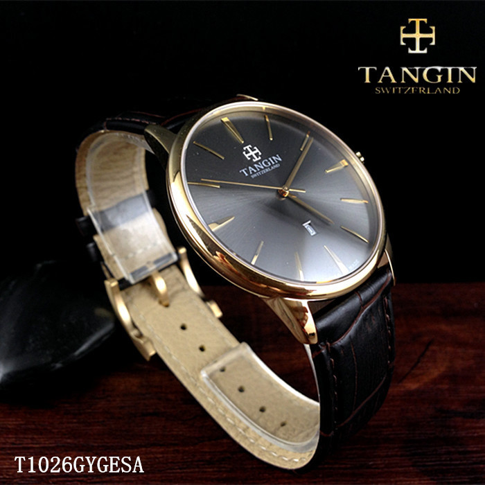 男表瑞士tangin石英表