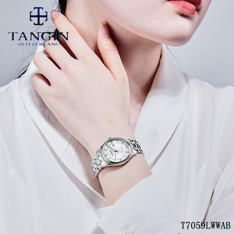 商场同款tangin天珺手表真钻机械女表全自动情侣表戴蒙德系列7059