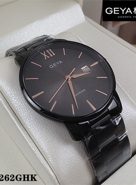 商场同款 Geya/格雅手表 男表石英表超薄简约黑G06262GHK日历6262