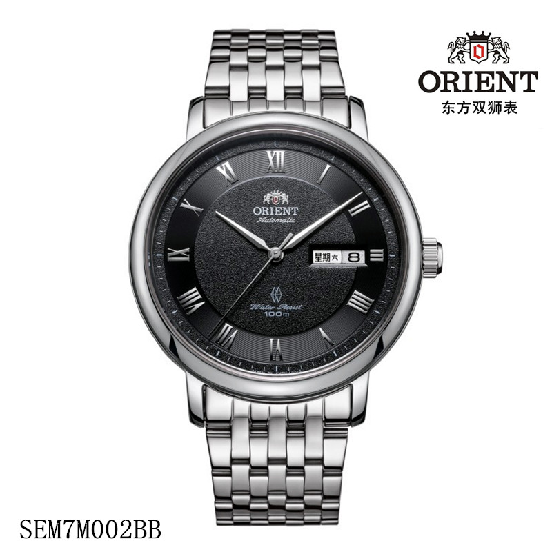日本Orient/东方双狮手表 机械表男表正品防水自动日历SEM7M002BB