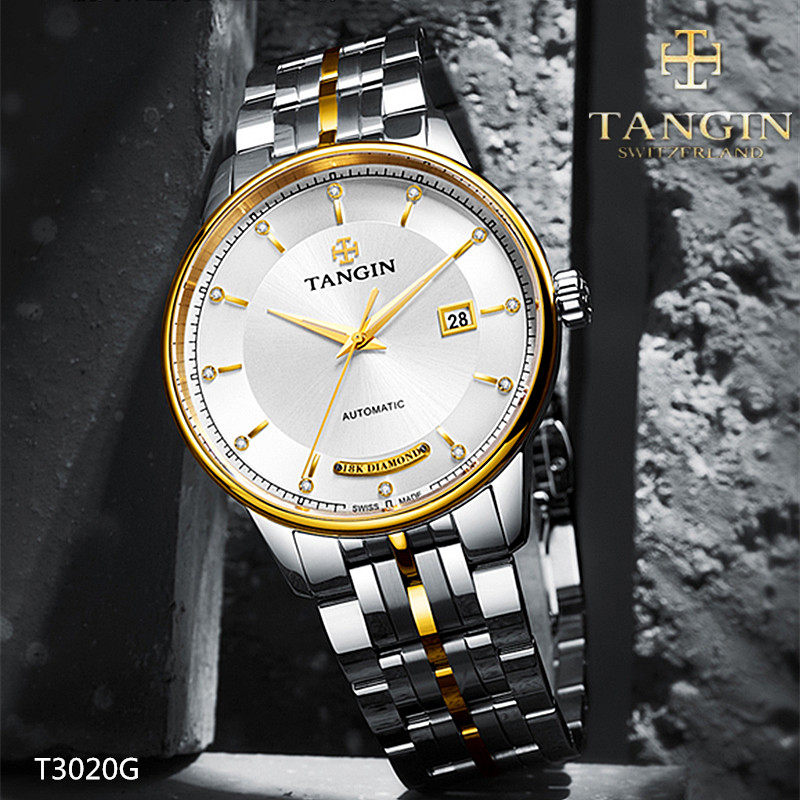 瑞士tangin天珺手表 真钻18K金自动机械男表特别珍藏系列情侣3020