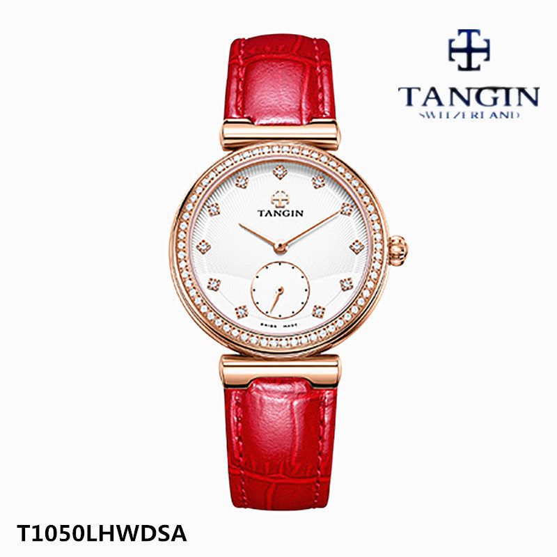 瑞士tangin天珺手表 女表石英表日出印象系列t1050lhwdsa皮带1050
