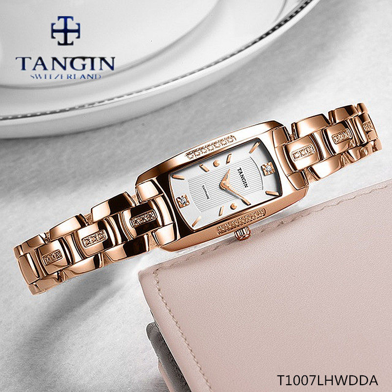 tangin女士长方形手链石英表