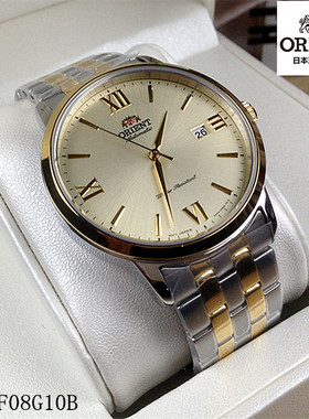 日本Orient/东方表 双狮机械男表全自动金色情侣表正品ACOF08G10B