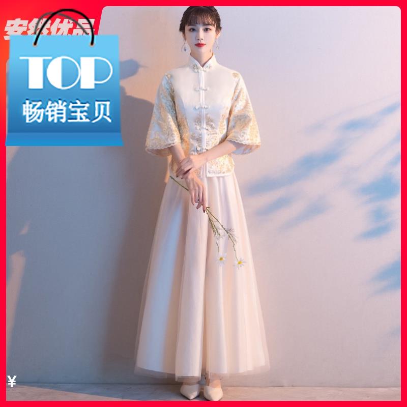 。伴娘服2020新款冬季中e式长袖冬天厚款礼服伴娘团衣服加厚保暖|ruв категории Женская одежда, Cвадебные платья, платье/вечернее платье - от Buy2taobao.com для оказания профессиональной услуги покупки агента Taobao