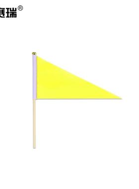 安赛瑞三角手摇实心杆小彩旗14x21cm手摇指挥裁判旗100面装黄色31