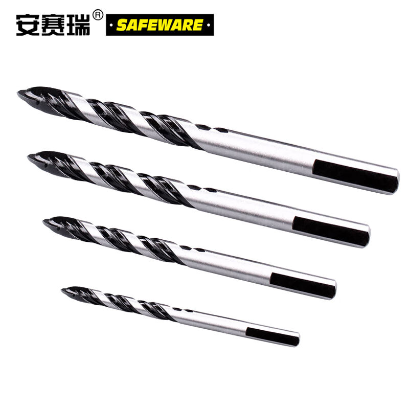 安赛瑞多功能三角麻花钻头黑色麻花三角钻硬质合金三角麻花钻头（