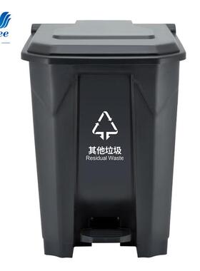 兰诗脚踏垃圾桶JDYJ-5050L新国标K桶灰色1个