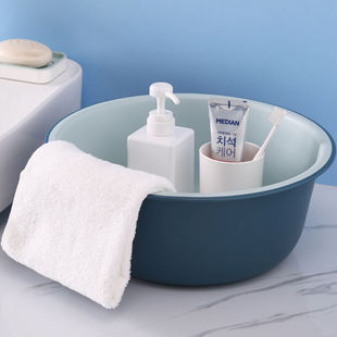 妙然33cm洗脸盆加厚塑料撞色盆家用成人学生脸盆洗漱盆洗菜洗衣洗