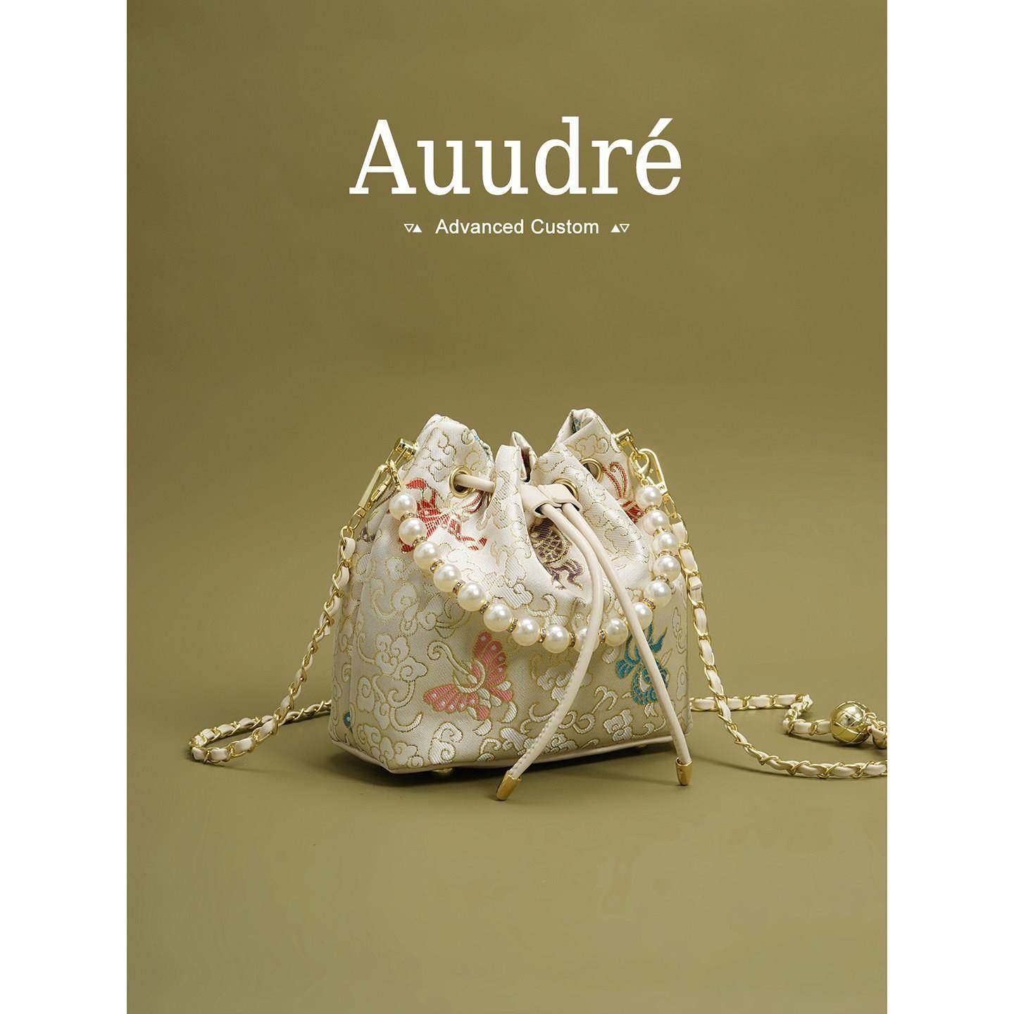 天锚国际新中式国风串珠手提水桶包包女2026新款夏季炼条斜挎包小,箱包皮具/热销女包/男包,水桶包,淘宝优惠券,粉丝福利购,淘宝优惠卷