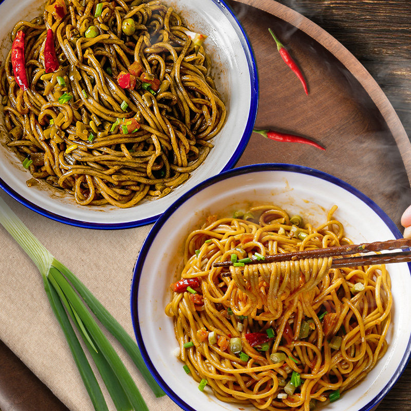 面厨娘白芝麻酱热干面3包 黑芝麻酱热干面3包湖北特产带调味料包