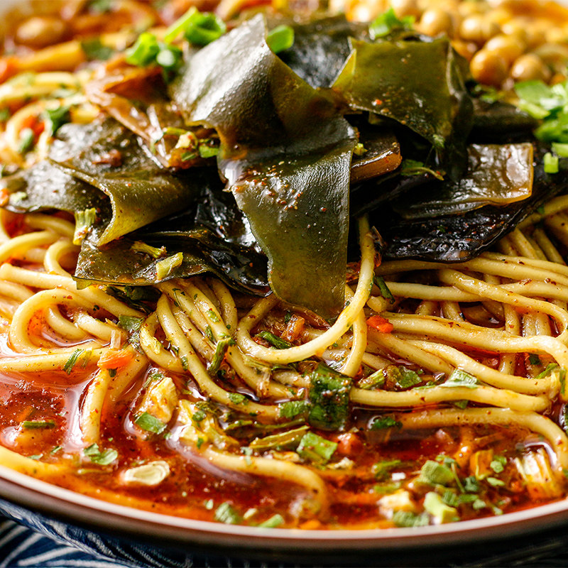 【79元任选10件】襄阳牛油味海带面湖北特产早餐速食红油碱面1包