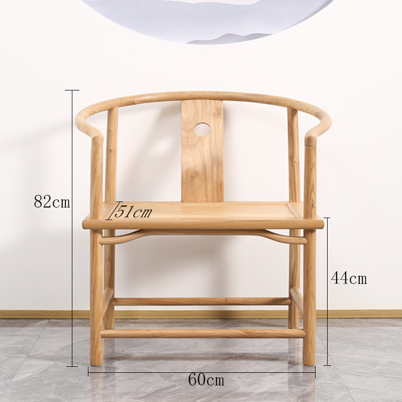 实木茶椅中式椅子靠背椅餐椅榆木圈椅太师椅官帽椅禅意扶手椅特价 住宅家具 餐椅 原图主图