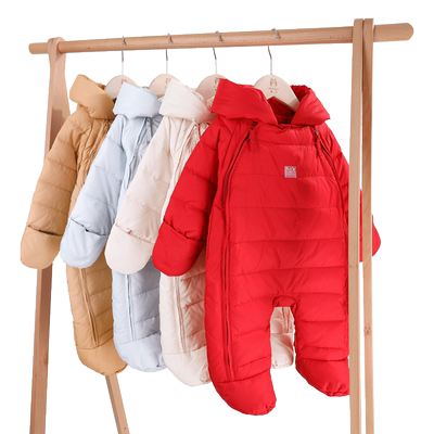 婴儿羽绒服连体衣冬季加厚外出抱衣轻薄宝宝新生儿2冬装幼儿包脚1
