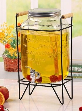 Glass water jar bucket drinking fountain glass juice bottle