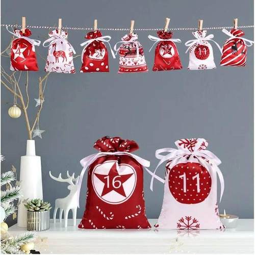 Advent Calendar Gift Bag Set 24pcs/set DIY Christmas Advent