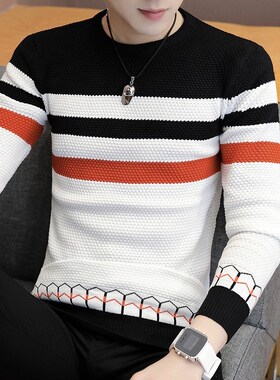 2018 New men's  winter knitwear boy warm tops casual sweater