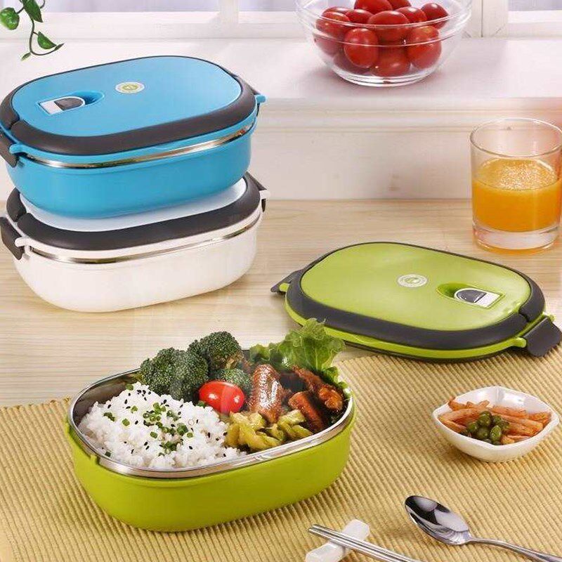 Mini Compact bucket lunch box 2 single layer 1 stainless