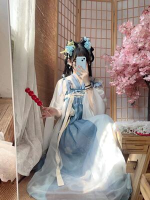 汉服女齐胸襦裙唐制汉元素褶裙夏