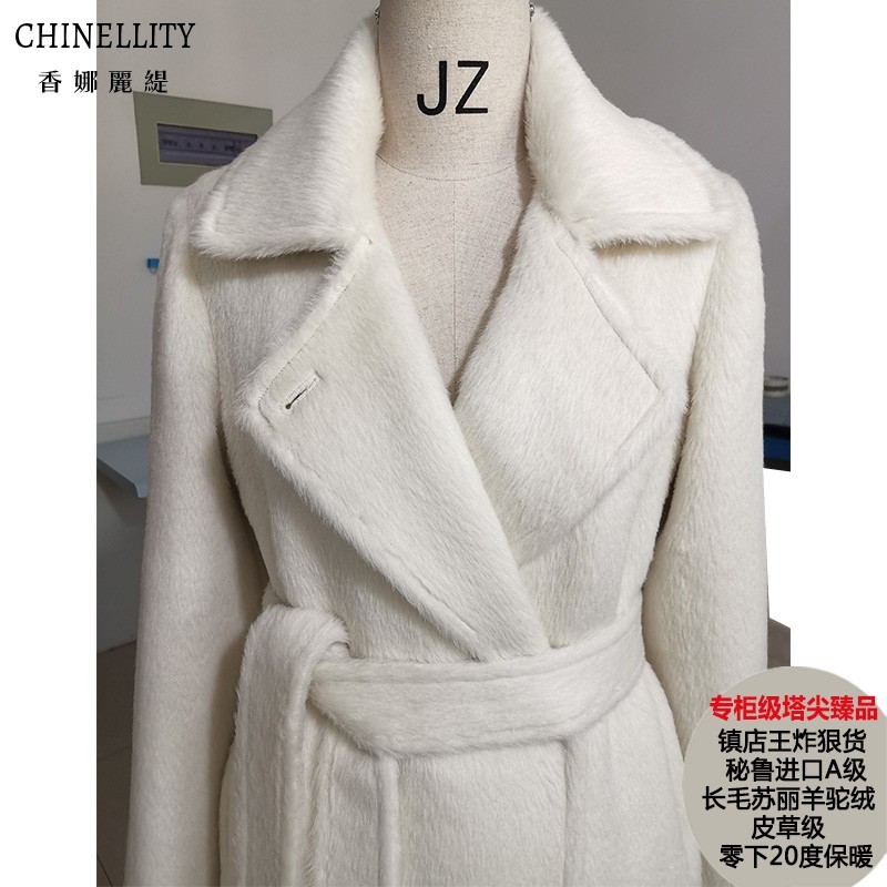 经典款MANUELA镇店秘鲁进口A级苏丽大衣超保暖毛呢外套女