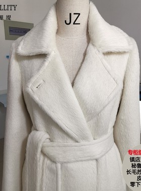 经典款MANUELA镇店秘鲁进口A级苏丽大衣超保暖毛呢外套女