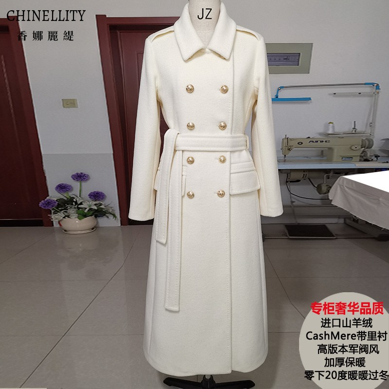 山羊绒羊毛大衣进口带里衬高版本加厚保暖白驼黑高端外套冬新款女