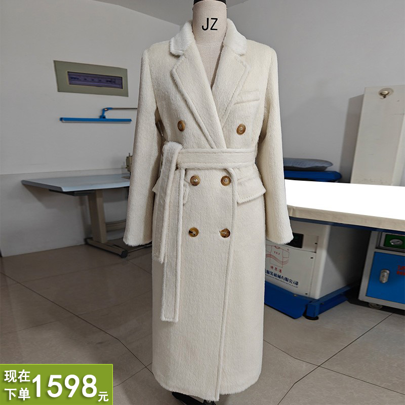 镇店秘鲁进口A级苏丽长毛羊驼皮草级中长款大衣超保暖毛呢外套女