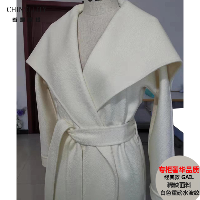2025镇店之作～白色水波纹稀缺面料尖货GAIL泰勒同款双面