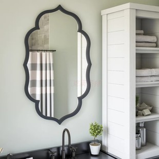 饰镜轻奢玄关镜浴室镜 背景墙装 卫生间化妆镜子壁挂新古典软装 欧式