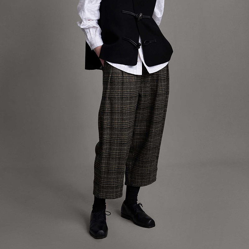 inLESS丨Toogood THE ETCHER 羊毛蚀刻师长裤格纹休闲裤女