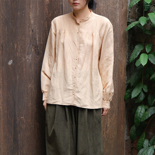 【SALE】SUSURI ゴーラブラウス Gora 亚麻真丝宽松衬衫上衣女