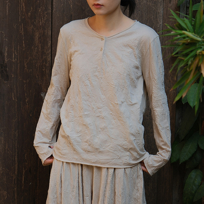 inLESS | REANUDAR 褶皱长袖衬衫T恤褶皱针织阔腿裙裤