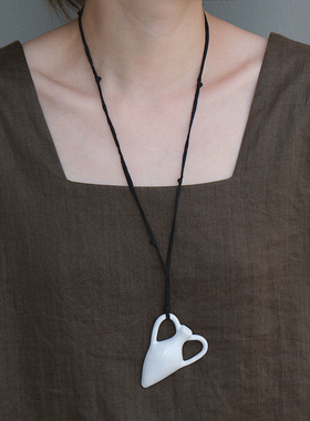 inLESS X WARM DOME Vessel系列 Amphora 大双耳瓶真丝绳长项链女