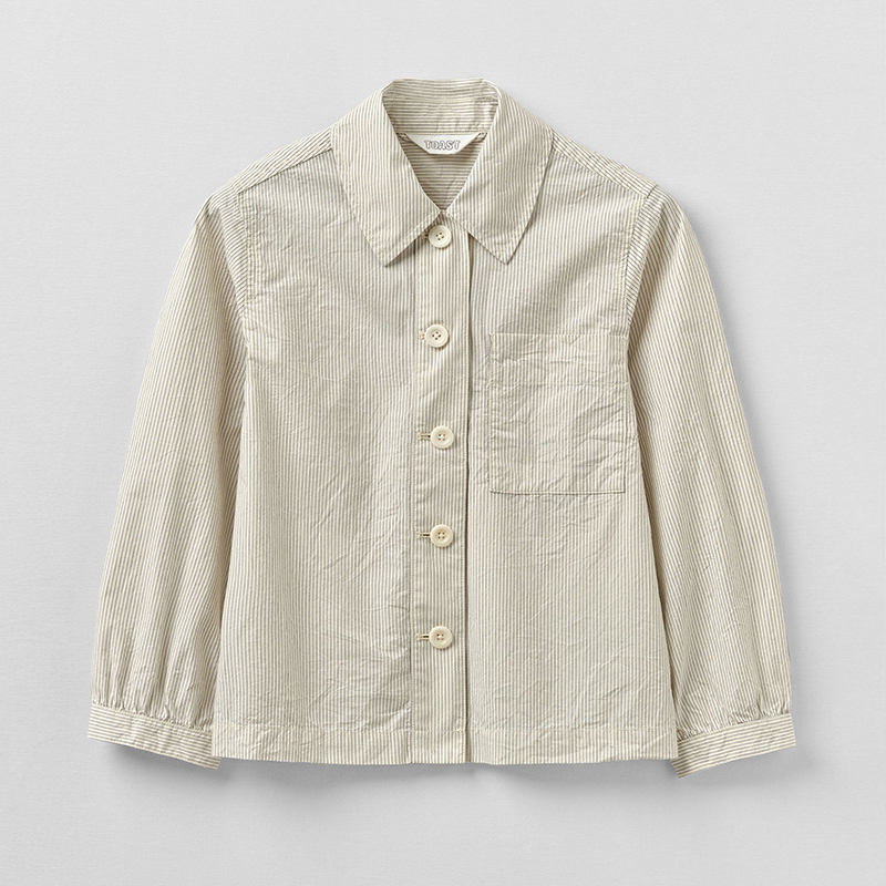 inLESS丨Toast Baya Patch Pocket Stripe拼贴口袋条纹衬衫上衣女