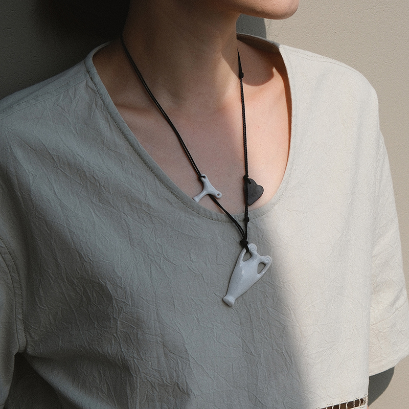 inLESS X WARM DOME Vessel系列 krater心形常春藤叶吊坠长项链女