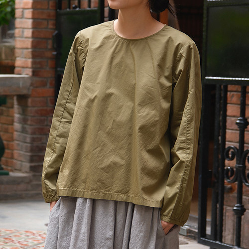【SALE】Manuelle Guibal 6929 TOP SATA 纯棉圆领衬衫上衣女