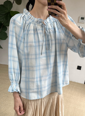 inLESS | Skall Studio Newmoon blouse 格纹纯棉衬衫上衣女
