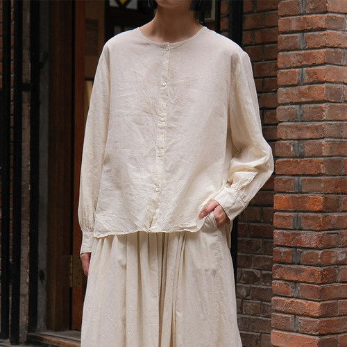 inLESS | Elsa Esturgie poème blouse 棉亚麻衬衫