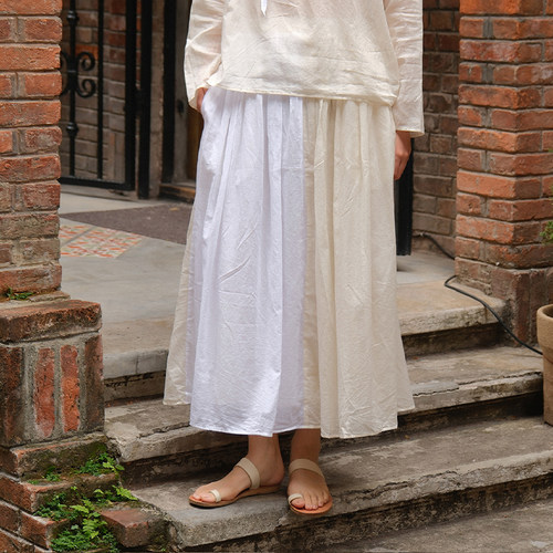 inLESS | Elsa Esturgie pensée bicolor skirt 纯棉半裙