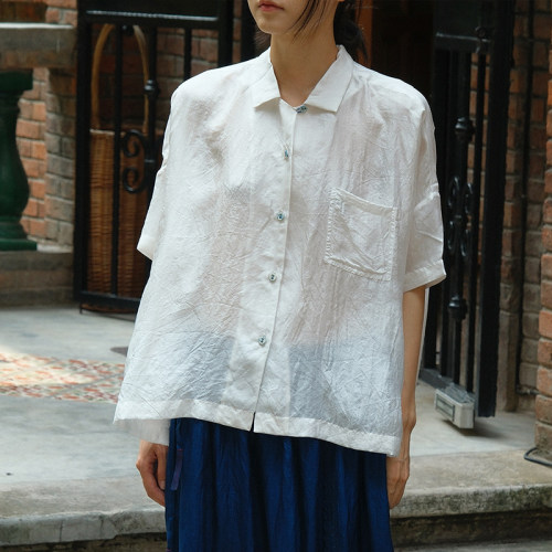 inLESS丨RUNAWAY BICYCLE LORI 真丝衬衫上衣