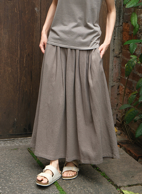 inLESS丨EVAM EVA cotton skirt 纯棉全松紧腰半身裙女