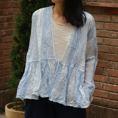 inLESS | PAS DE CALAIS 褶皱条纹衬衫