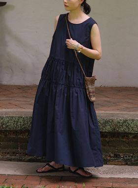 inLESS｜Sejour Vol.06 无袖褶裥连衣裙女背心长裙