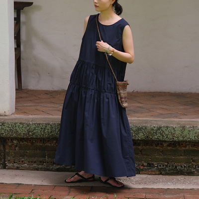 inLESS｜Sejour Vol.06 无袖褶裥连衣裙女背心长裙