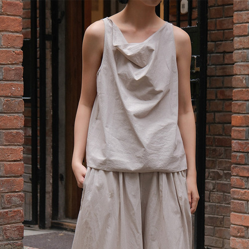 inLESS | Elsa Esturgie paon draped tank top 棉汉麻上衣