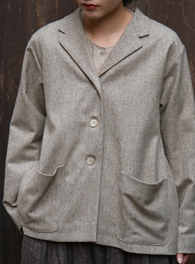 【SALE】muku C1379 BEIGE FRONT POCKET JACKET 夹克短外套女
