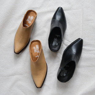 Gabriela coll garments 7折 方跟短皮靴包头鞋女 折扣款不退换