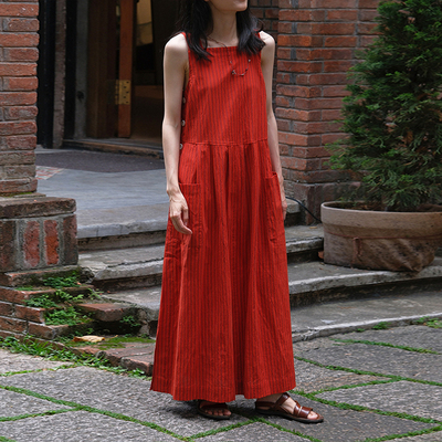 inLESS丨Toast Tablier Stripe Cotton Pinafore 纯棉条纹连衣裙