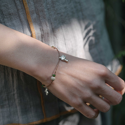 inLESS | 乌鸦巢 Crow's Aerie 编织蘑菇绿松石手绳可调节手链女